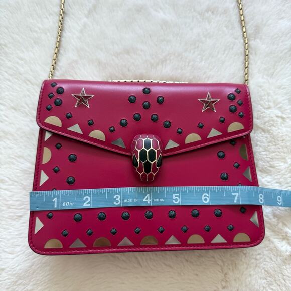 NEW!!!  BVLGARI  Serpenti Forever Star Studs Shoulder Bag Authentic Retail 2900$ - Picture 4 of 10